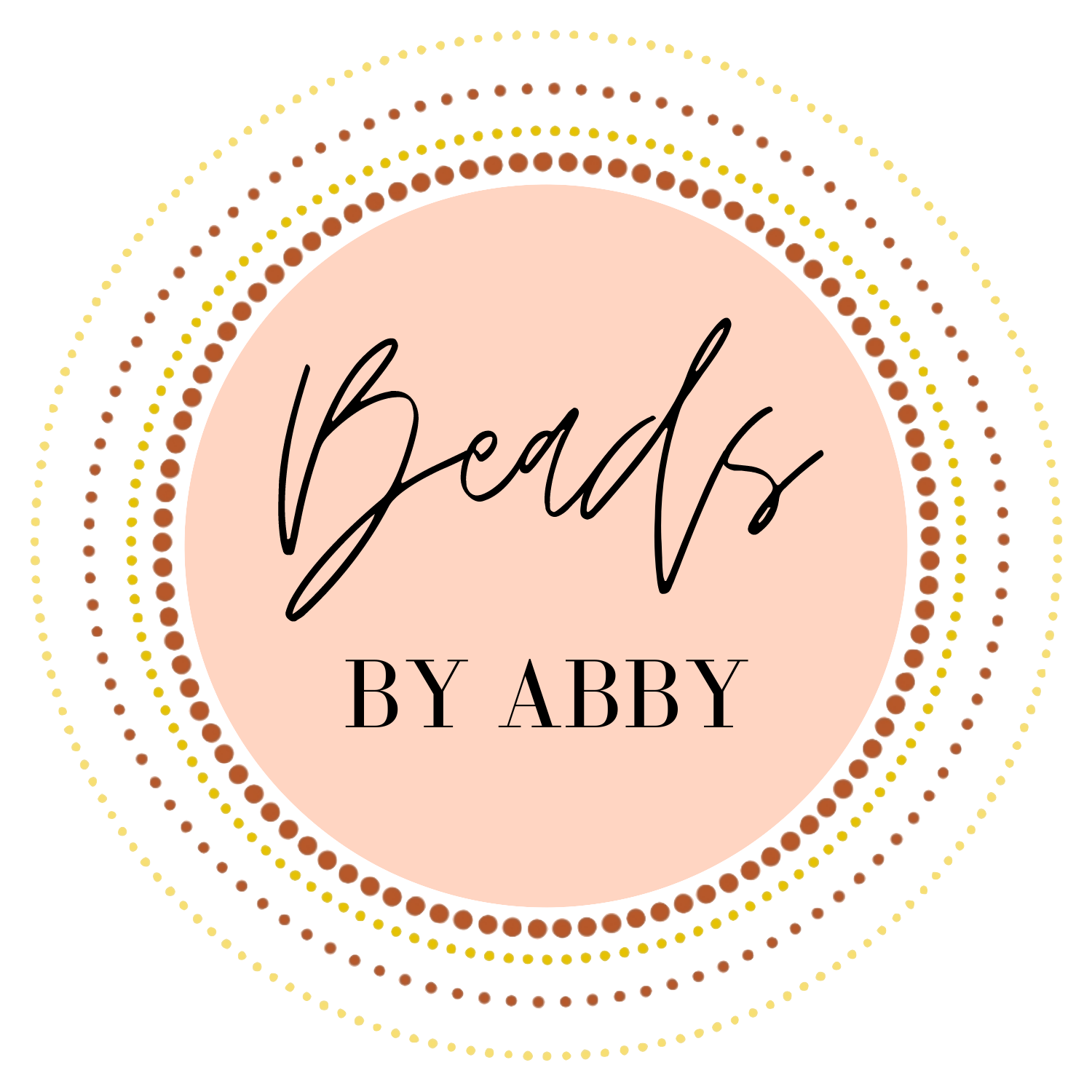 Circle logo that says Beads by Abby