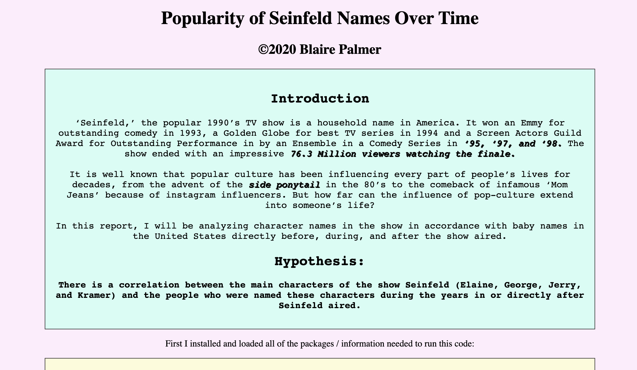 A screenshot of an Rstudio assignment about baby names. This is a lightbox that leads into a link.