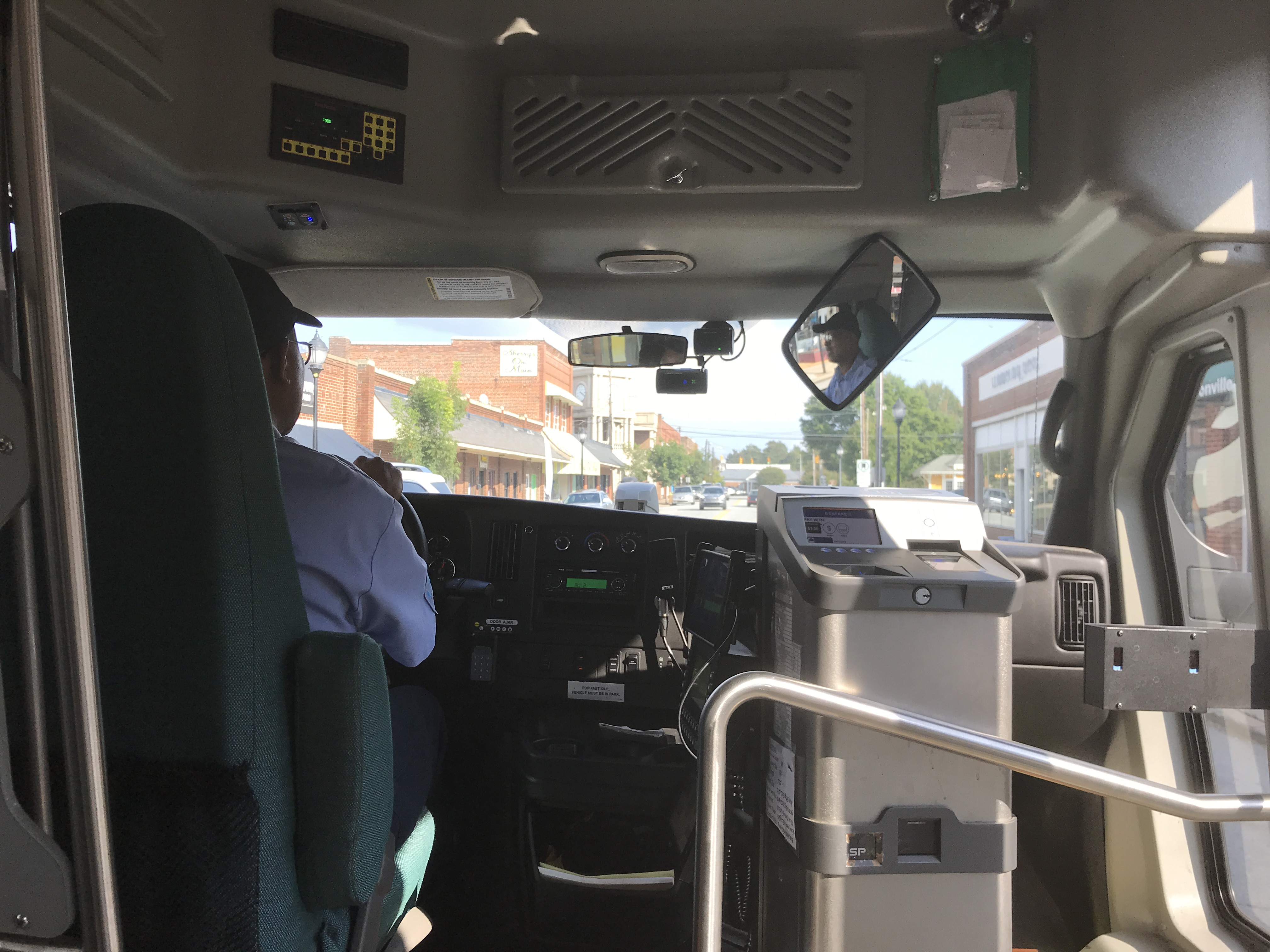 The view from inside a Link bus.