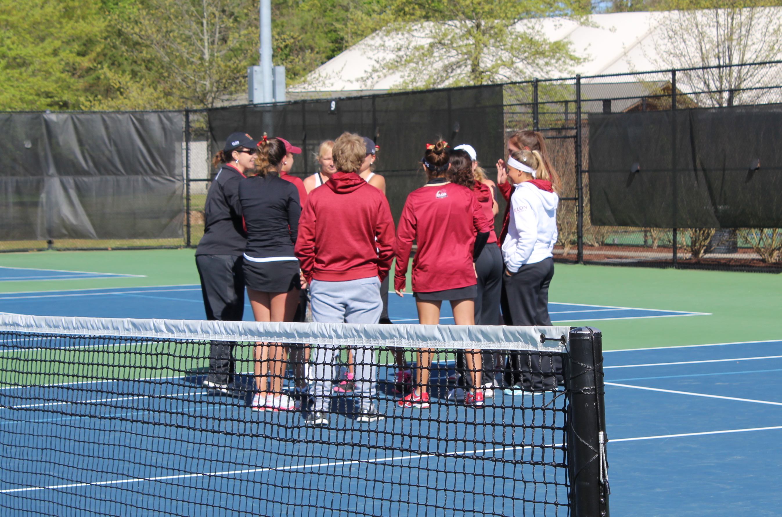 The Elon University women's tennis team